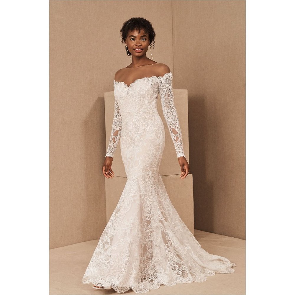 BHLDN Watters Ula Wedding Gown Lace Long Sleeve NEW Size 2